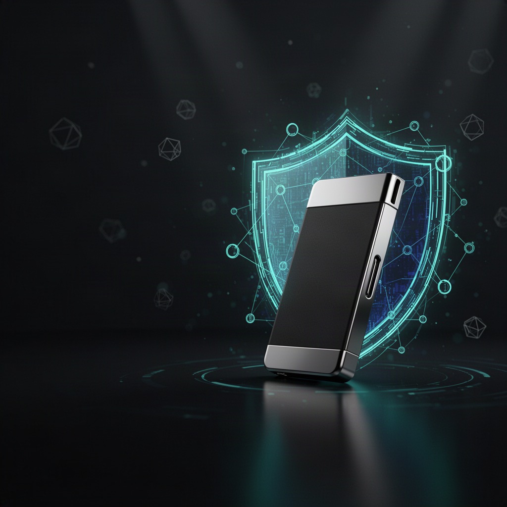 A SafePal air-gapped hardware wallet placed next to a smartphone running the SafePal App